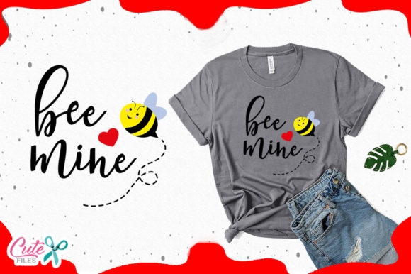 Bee Mine Valentine Cutting File Graphics