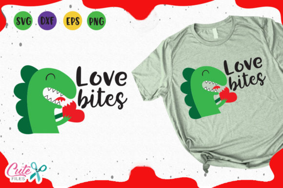 Dino Love Bites: Graphics for T-Shirt Designs