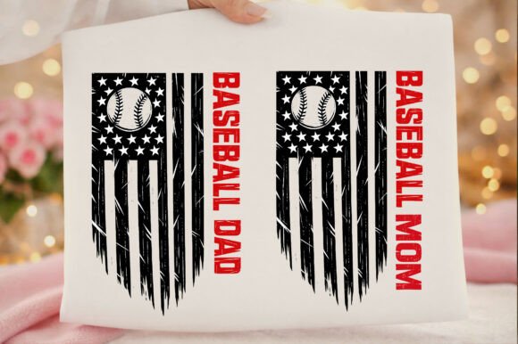 Matching Baseball Mom and Dad Vintage Graphics