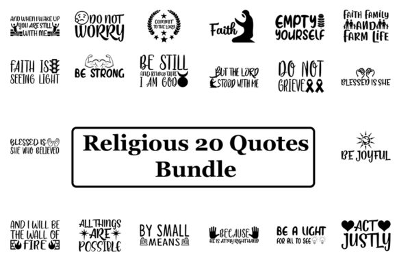 Religious 20 Quotes Bundle: Graphics for T-Shirt Designs