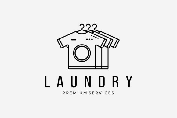 T-Shirts Laundry Line Art Modern Logo Graphics & Logos