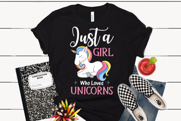 Unicorn T-Shirt Design Just a Girl Who: Graphics for Playful Branding