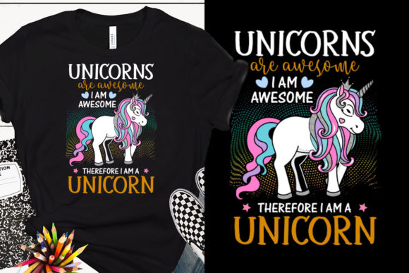 Unicorn T-Shirt Designs: Editable Graphics for Brand Projects