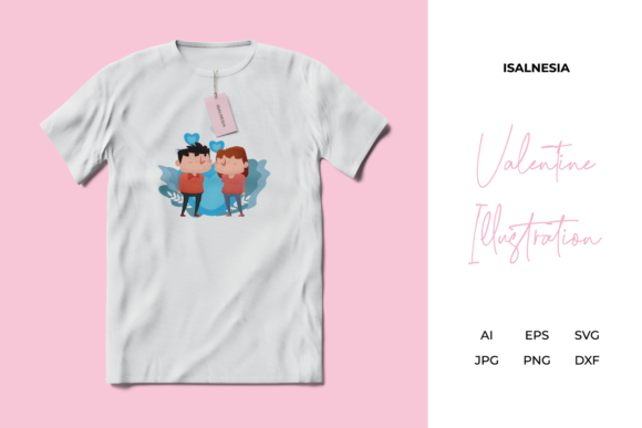 Valentine Love Couple Illustration Art: Graphics for T-Shirt Designs